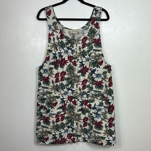 Stampede Vintage Floral Print Cotton Button Front Sleeveless Mini Dress Size M - Picture 1 of 7